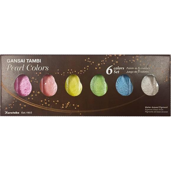 Pastel Colors Water-Based Pigment Paints Kuretake Gansai Tambi 6 Color Set