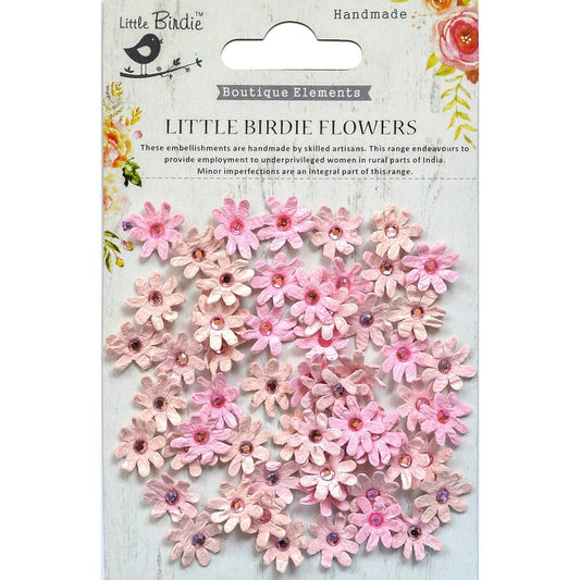Little Birdie Handmade Flowers Beaded Micro Pearl Pink 60 per Package