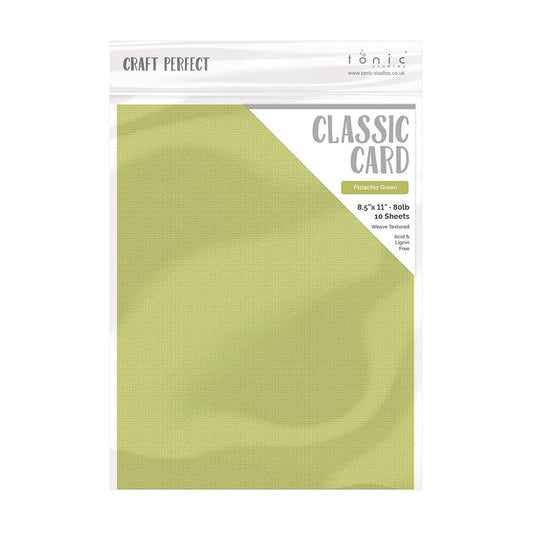 Pistachio Green - Craft Perfect Weave Textured Classic Cardstock 8.5"X11" 10/Pkg
