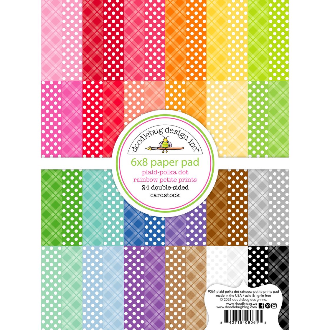 Plaid - Polka Dot Double Sided 6 x8 Paper Pad  - Doodlebug Design