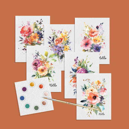 Watercolor Art Print/Postcard Kit: Botanicals