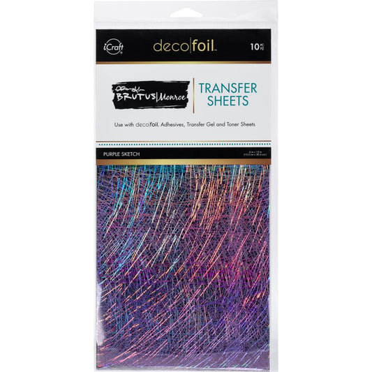 Brutus Monroe Deco Foil Purple Sketch Foil Transfer Sheets 6x12