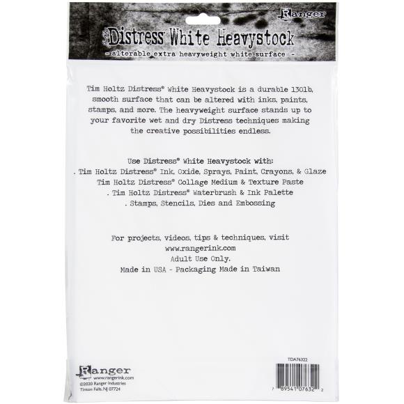 Tim Holtz Distress White Heavystock Cardstock 130 lb - Ranger