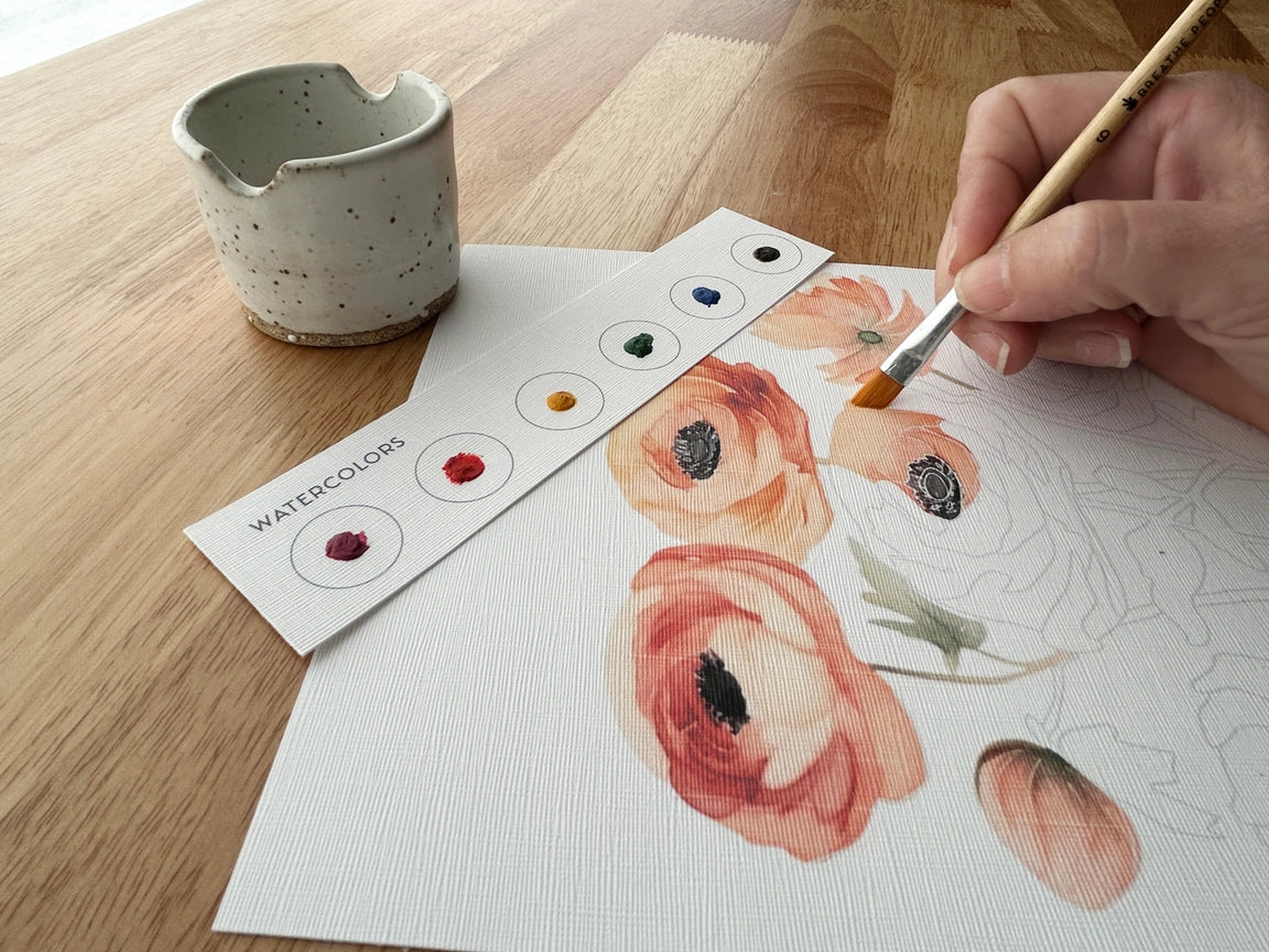 All-in-One Watercolor Kit - Ranunculus Blooms by Breathe People