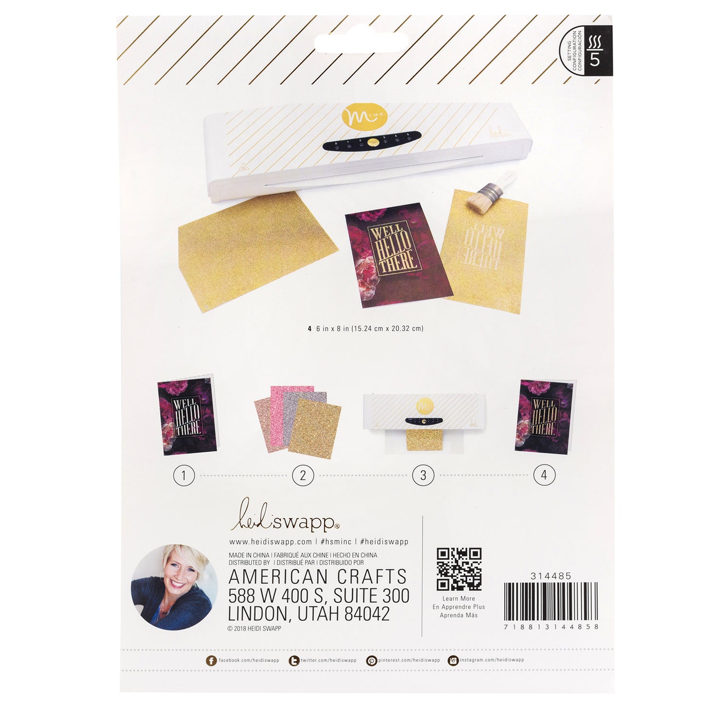 Minc 6x8 Glitter Sheets - Rose Gold - 4 Sheets - Heidi Swapp