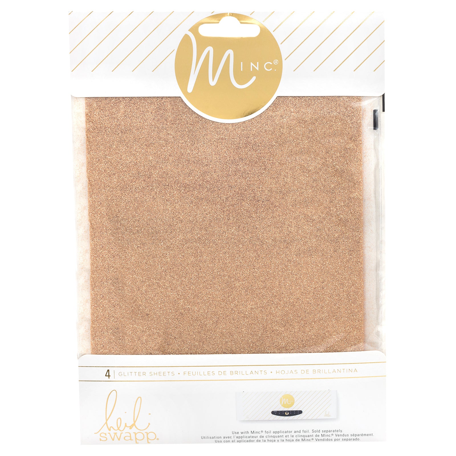 Minc 6x8 Glitter Sheets - Rose Gold - 4 Sheets - Heidi Swapp