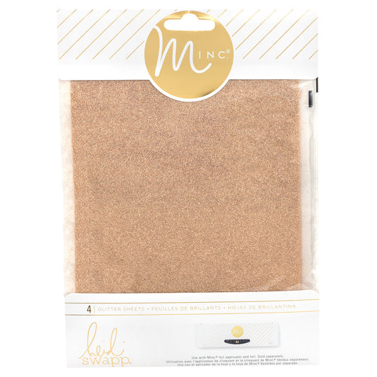 Minc 6x8 Glitter Sheets - Rose Gold - 4 Sheets - Heidi Swapp