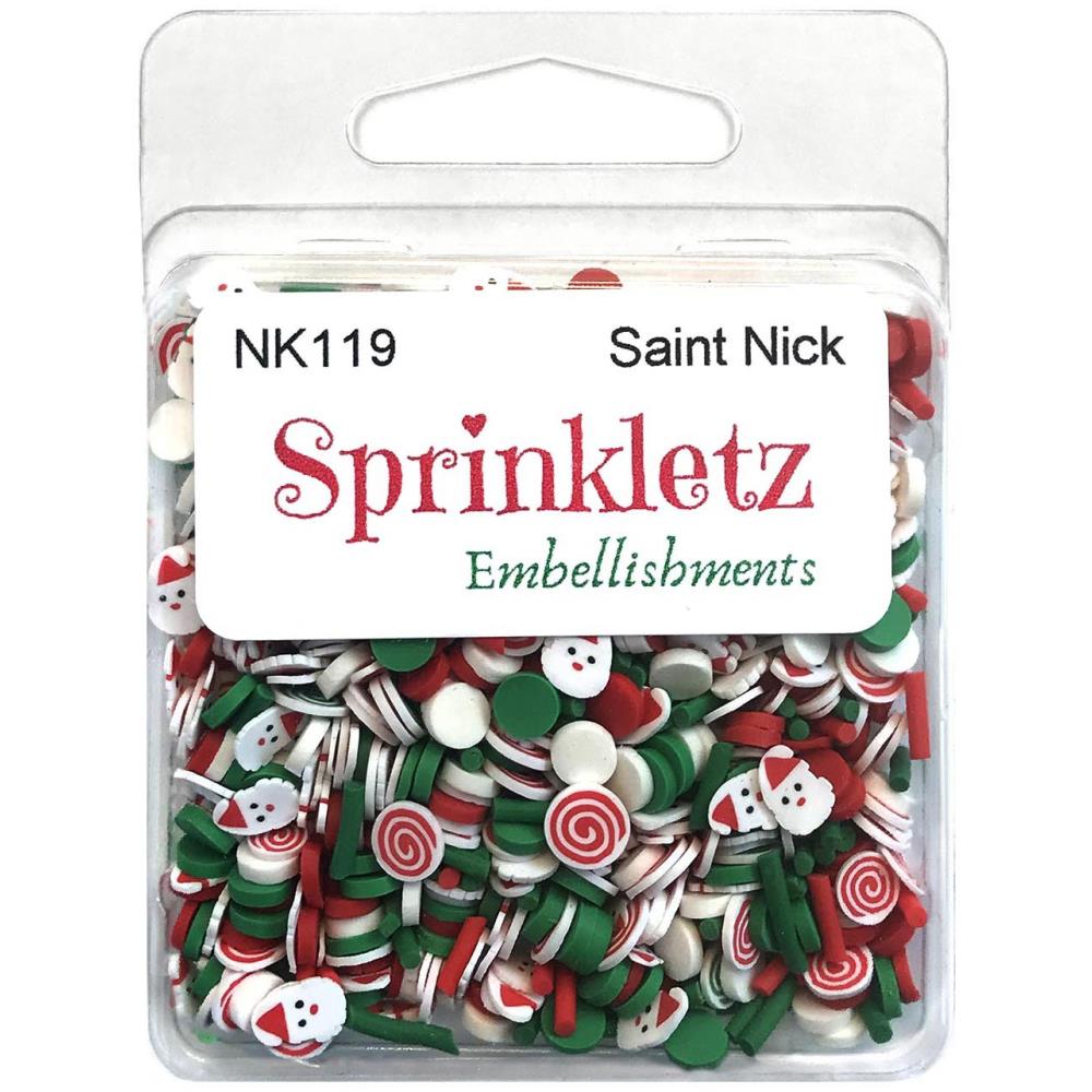 Saint Nick Santa Christmas Holiday Sprinkletz Embellishments for Crafts by Buttons Galore