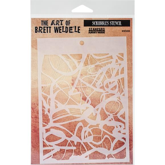 Scribbles Stencil by Brett Weldele - Stampers Anonymous