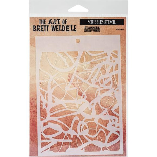 Scribbles Stencil by Brett Weldele - Stampers Anonymous
