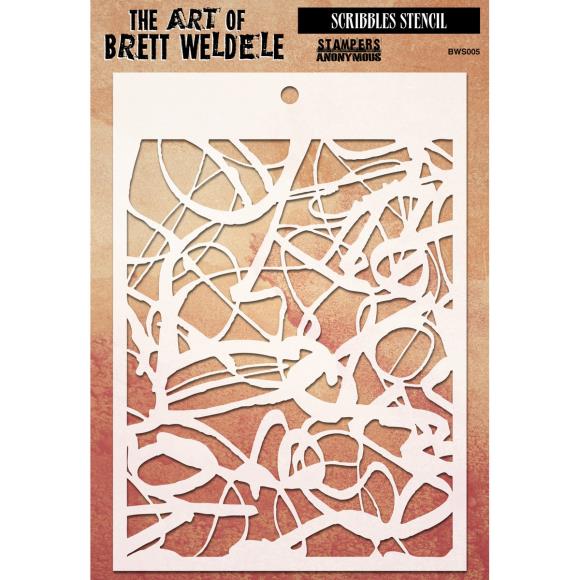 Scribbles Stencil by Brett Weldele - Stampers Anonymous