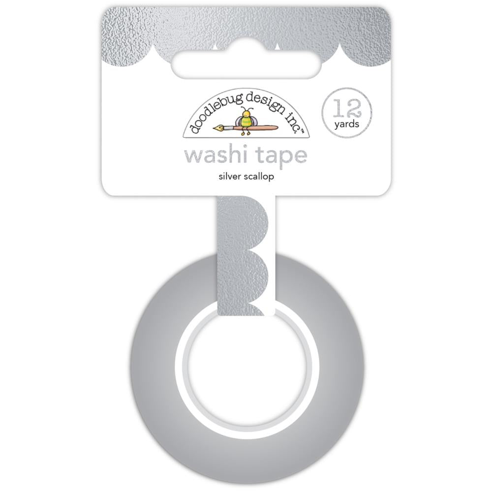 Doodlebug Silver Scallop Hello Again Washi Tape