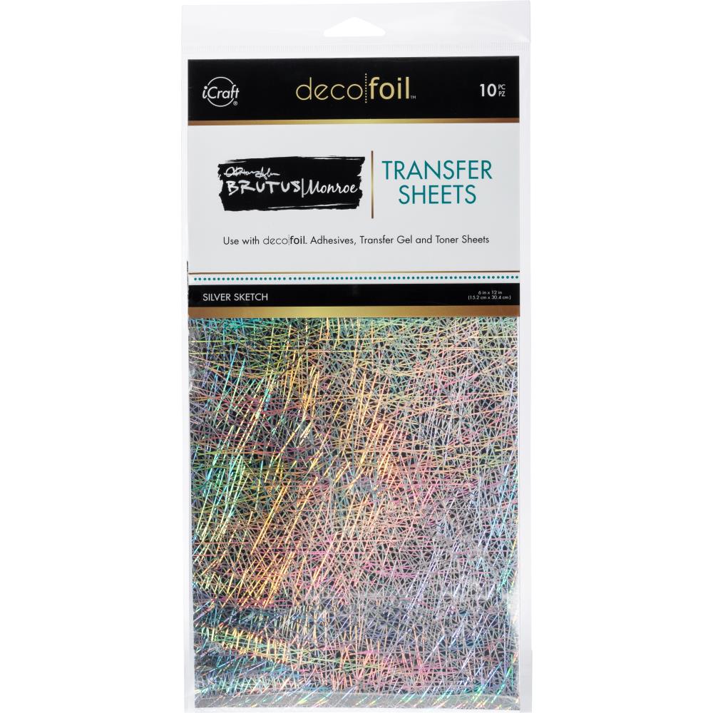 Brutus Monroe Deco Foil Silver Sketch Foil Transfer Sheets 6x12