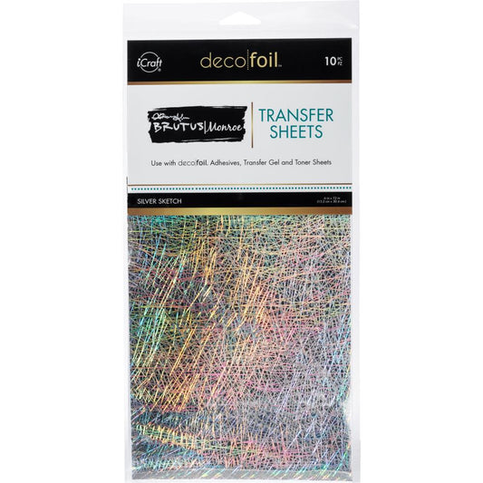 Brutus Monroe Deco Foil Silver Sketch Foil Transfer Sheets 6x12