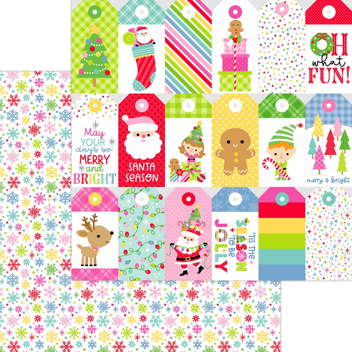 Snow What Fun - Oh What Fun Collection - 12x12 Double-Sided Cardstock Paper - Doodlebug Design