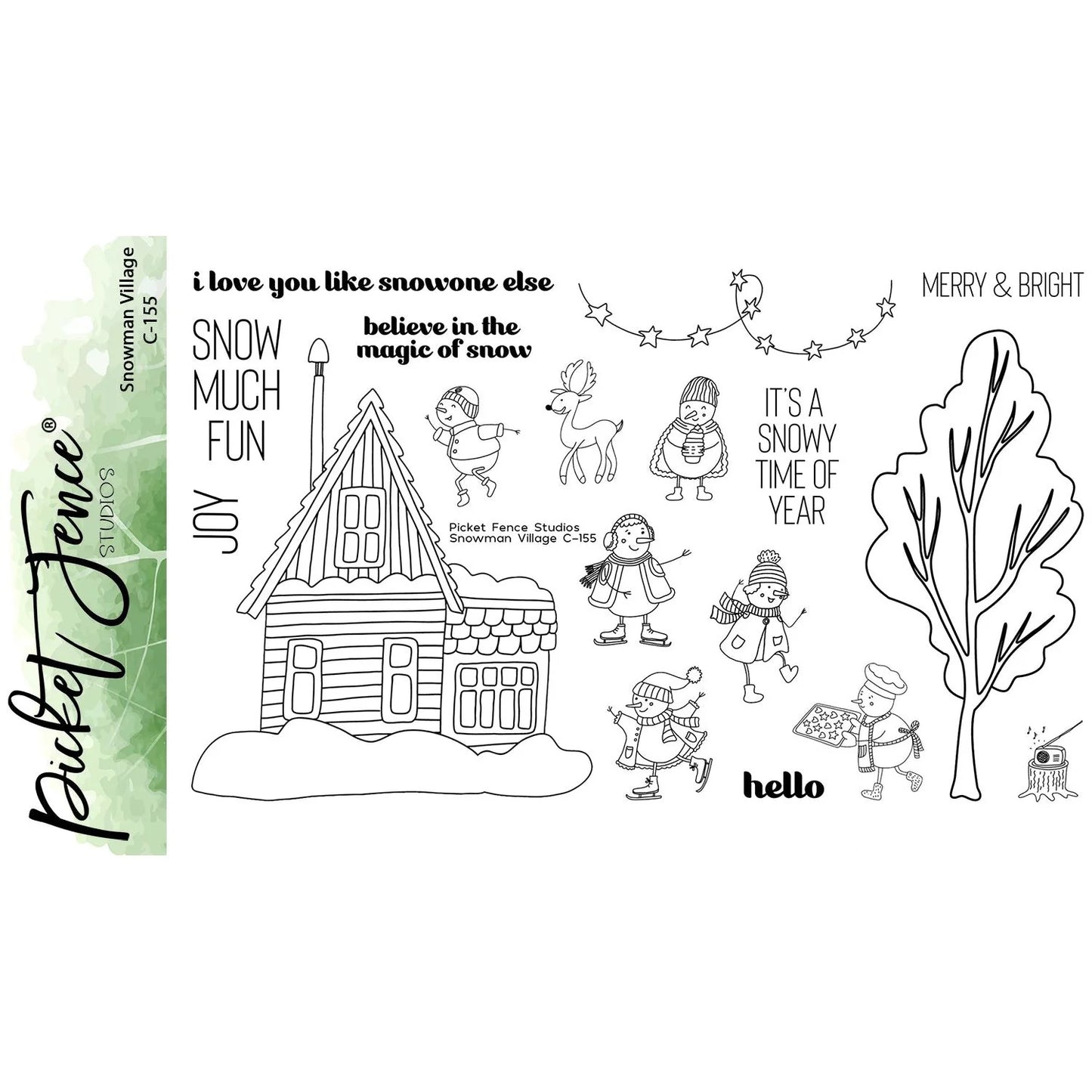 Snowman Village Clear Stamps by Picket Fence Studios