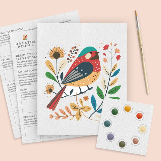 All-in-One Spring Bird Watercolor Kit

