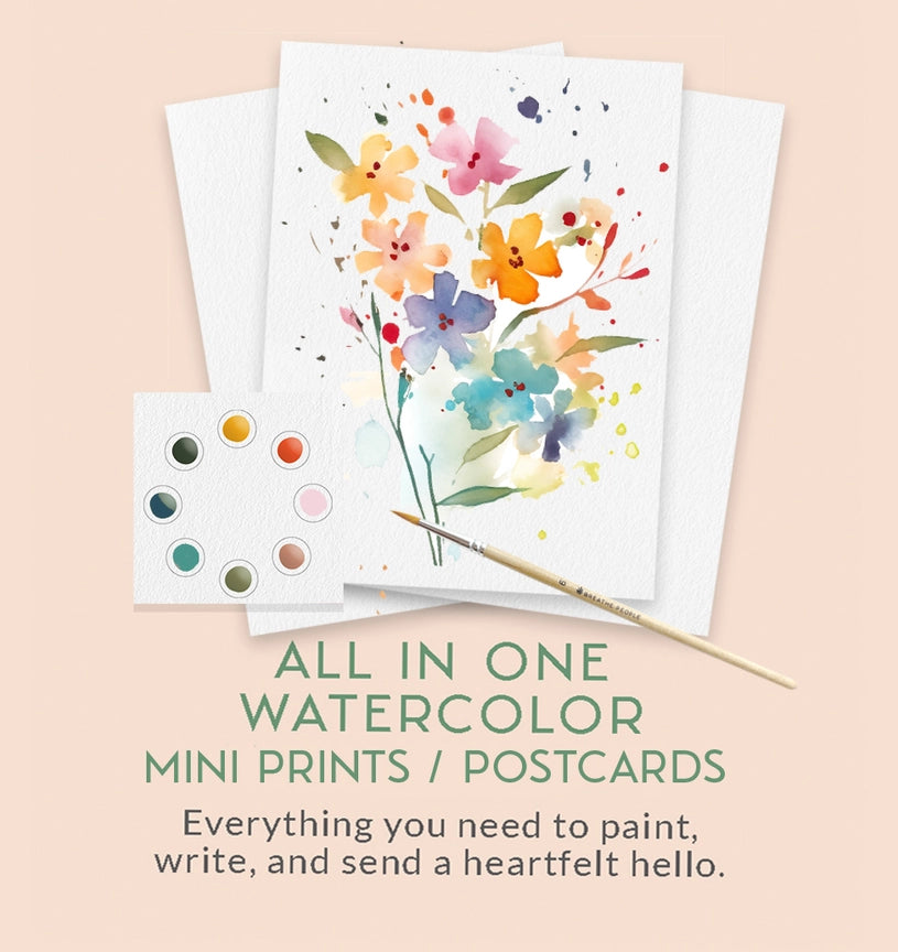 All in One Watercolor Prints Postcards : Spring Flowers - by Breathe People