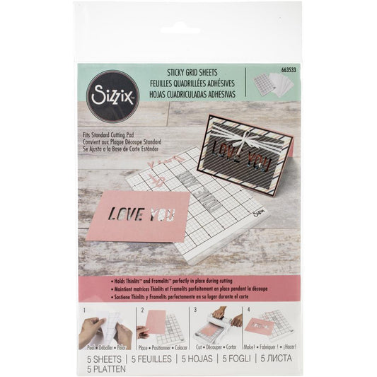 Sizzix Big Shot Sticky Grid Sheets 6"X8.5" 5/Pkg