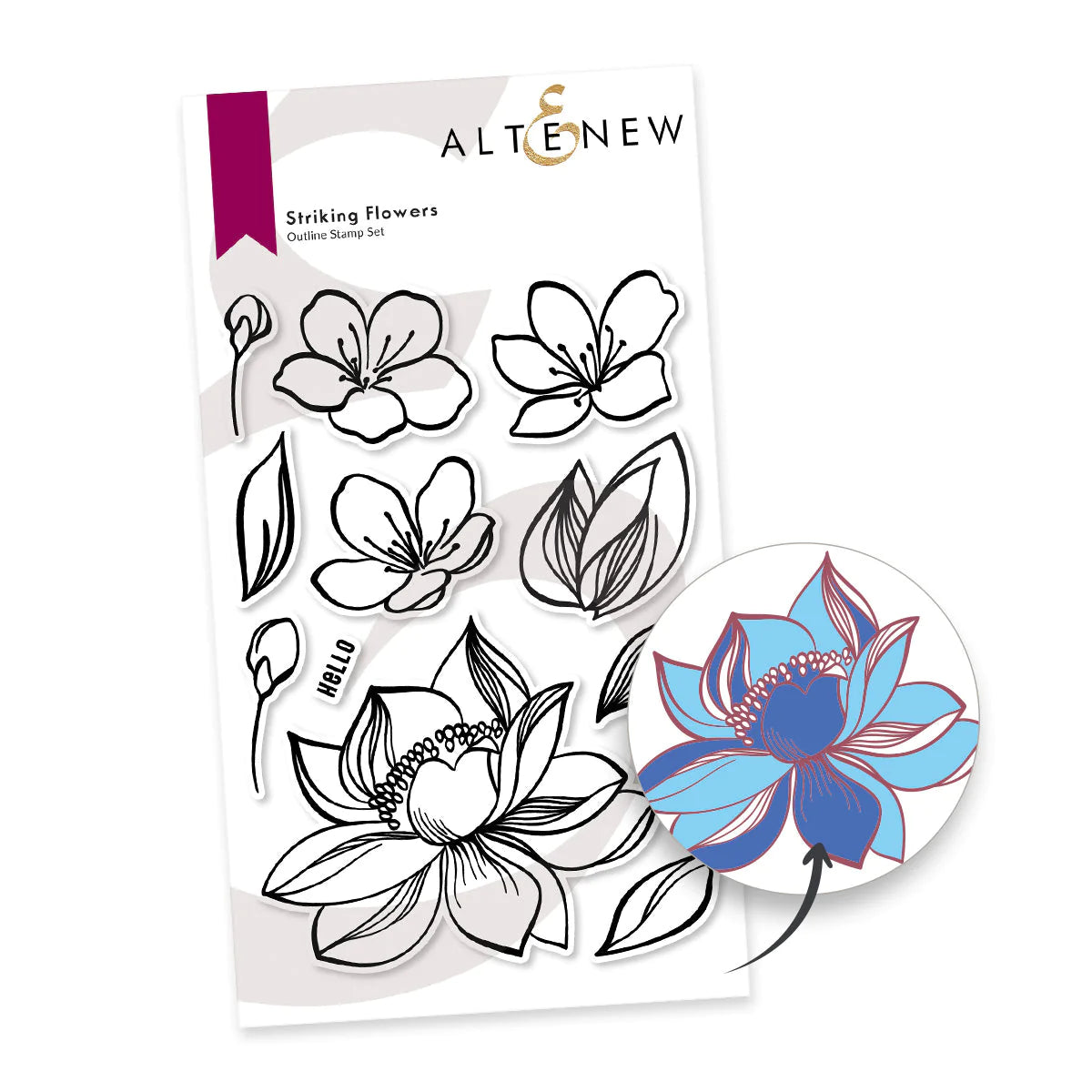 Altenew -Striking Flowers Bundle Stamp Set and Die Set