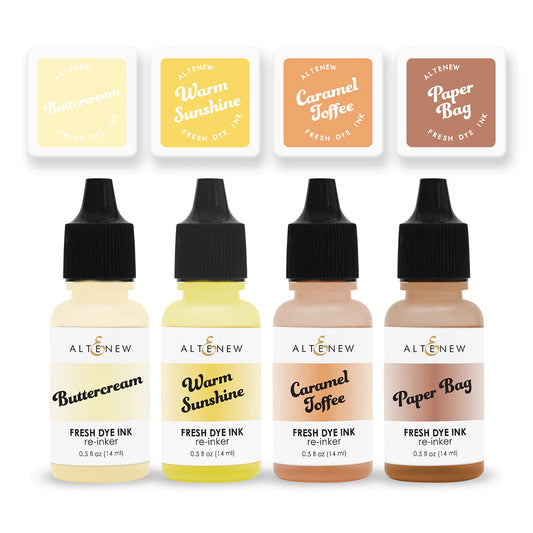 Altenew - Summer Afternoon Fresh Dye Ink 4 Mini Cubes and Reinker Bundle