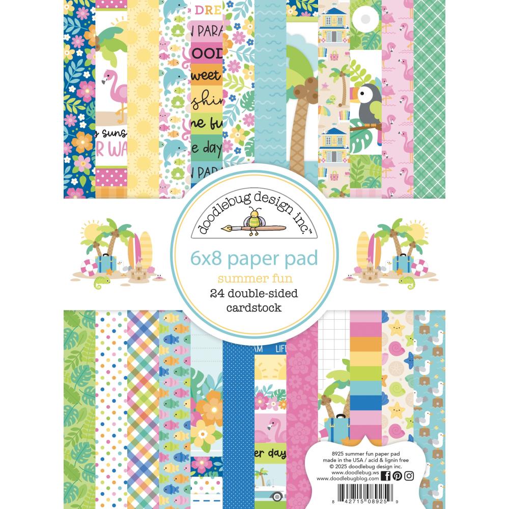 Doodlebug Summer Fun 6x8 Paper Pad Patterned
