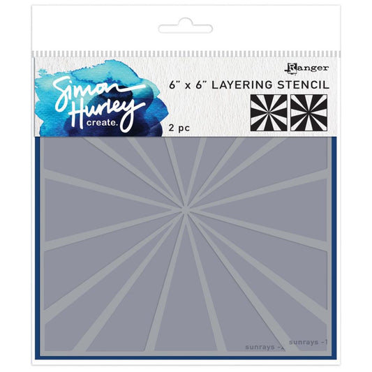 Simon Hurley Create - Sunrays - Layering Stencil 6x6