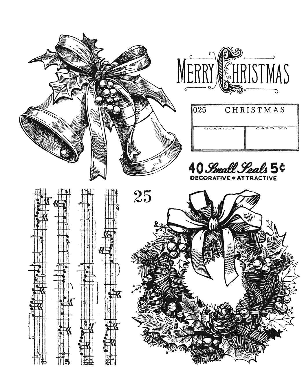 Tim Holtz Department Store Cling Stamp Set 7x8.5 Stampers Anonymous
