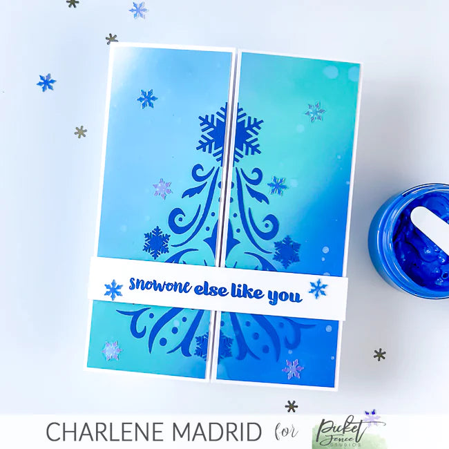 Fancy Christmas Tree Blending Stencil Mask by Picket Fence Studios