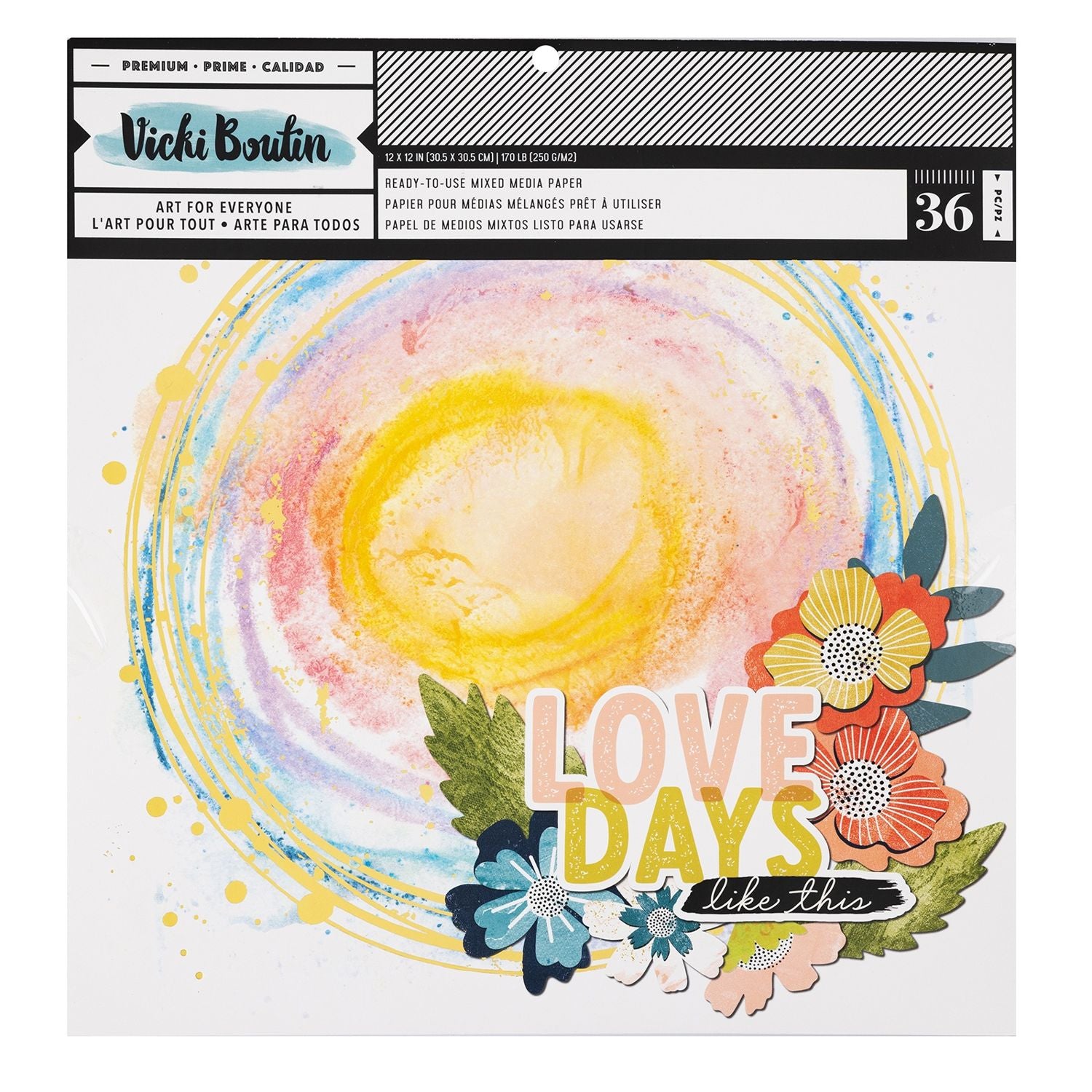 Vicki Boutin Mixed Media Backgrounds Paper 12"X12" 36/Pkg