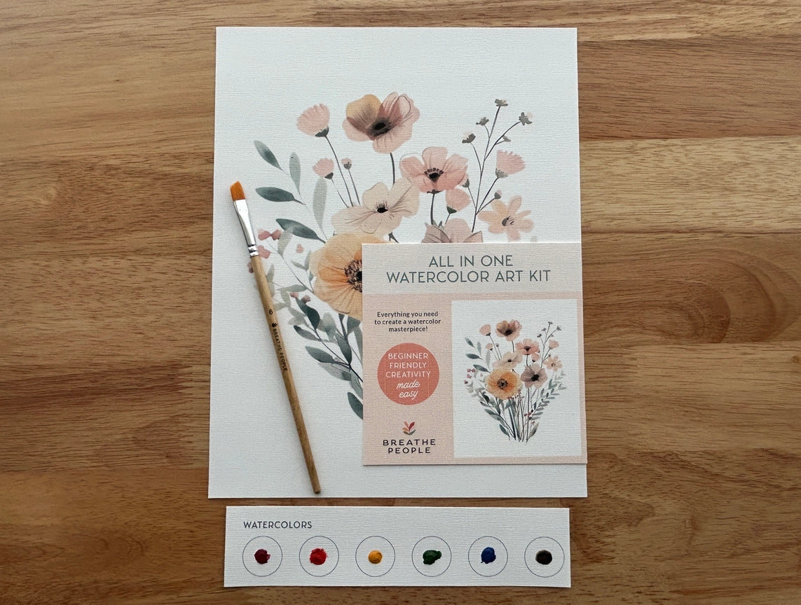 All-in-One Beginner Watercolor Kit - Wildflowers - by Breathe People