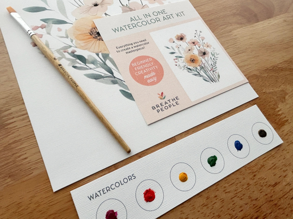 All-in-One Beginner Watercolor Kit - Wildflowers - by Breathe People