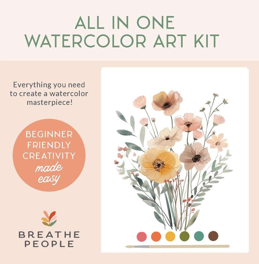 All-in-One Beginner Watercolor Kit - Wildflowers - by Breathe People