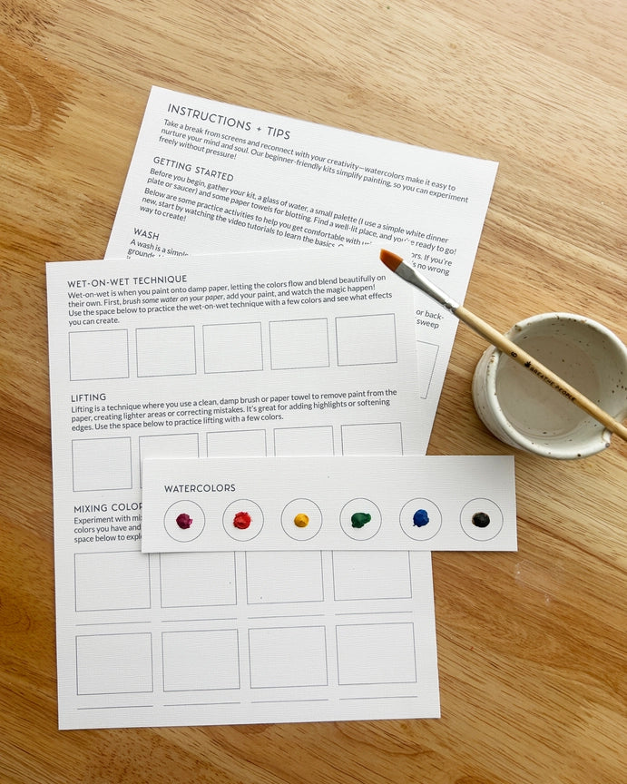 All-in-One Beginner Watercolor Kit - Wildflowers - by Breathe People