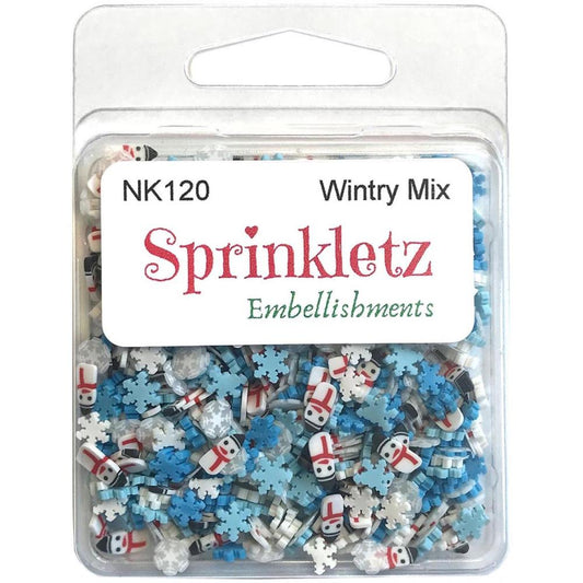 Wintry Mix Snowman Snowflake Sprinkletz Embellishments for Crafts by Buttons Galore