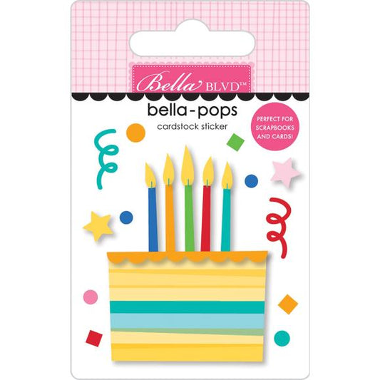 Birthday Bash Eat Cake 3D Birthday Cake Bella Pops Stickers - Bella Blvd