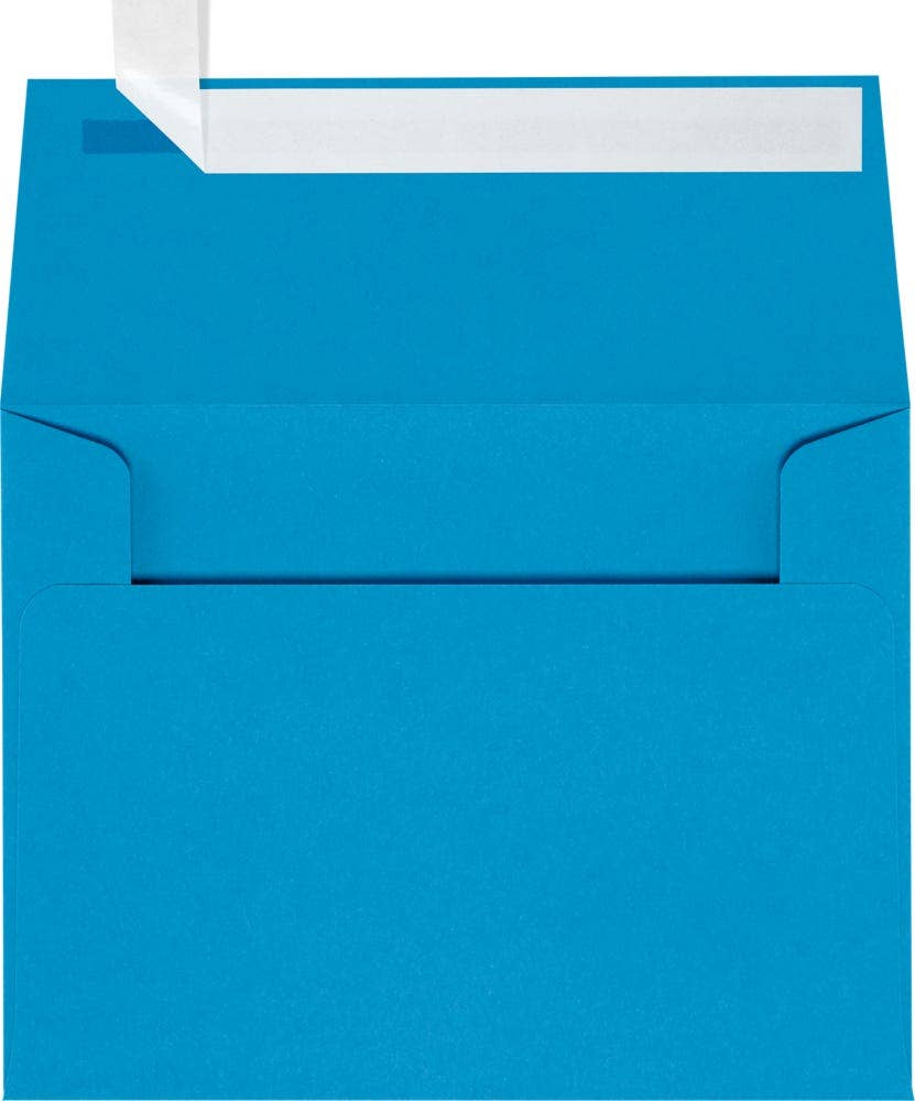 JAM A2 Envelopes, Pool Blue, Peel & Press, 12/PK