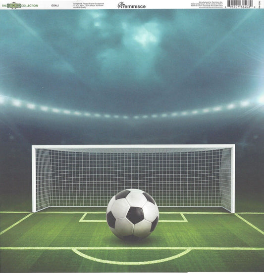 Goal! 12x12 Double Sided Scrapbook Paper - Reminisce