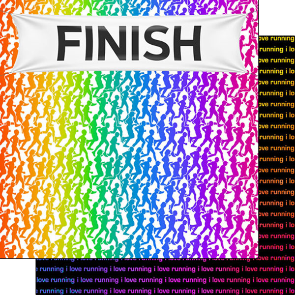 Marathon Neon 1 12x12 Scrapbook Paper - Scrapbook Customs