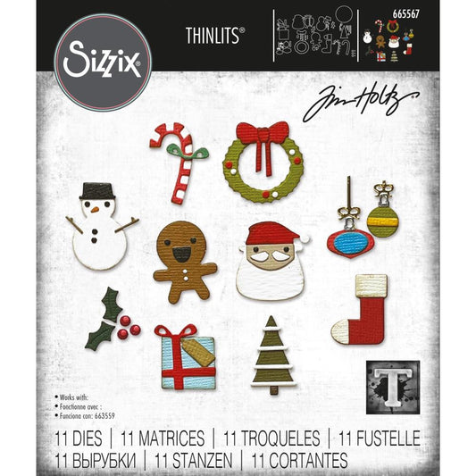 Tim Holtz Christmas Minis Thinlits Dies Set - Sizzix