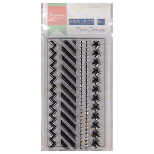 Clear Border Stamp Set Stars Stripes and Stitches by Marianne Design