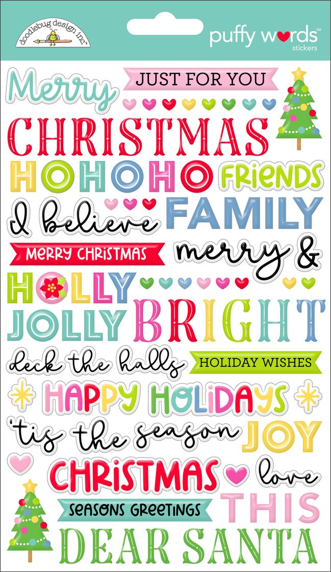Oh What Fun Puffy Words Stickers Doodlebug Desins