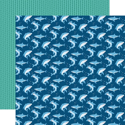 Sea Life Shark Attack 12x12 Scrapbook Paper - Echo Park