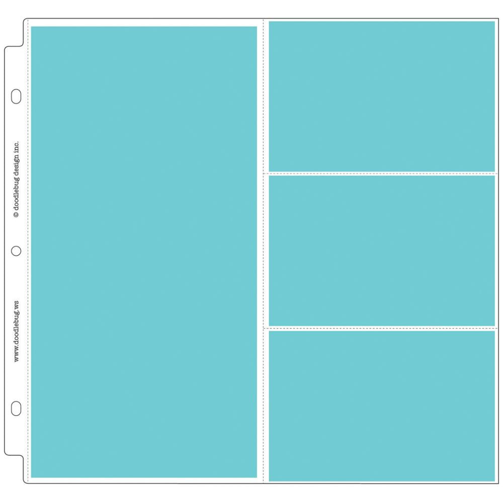 Doodlebug Page Protectors 12"X12" 25/Pkg Half and 3-4x6