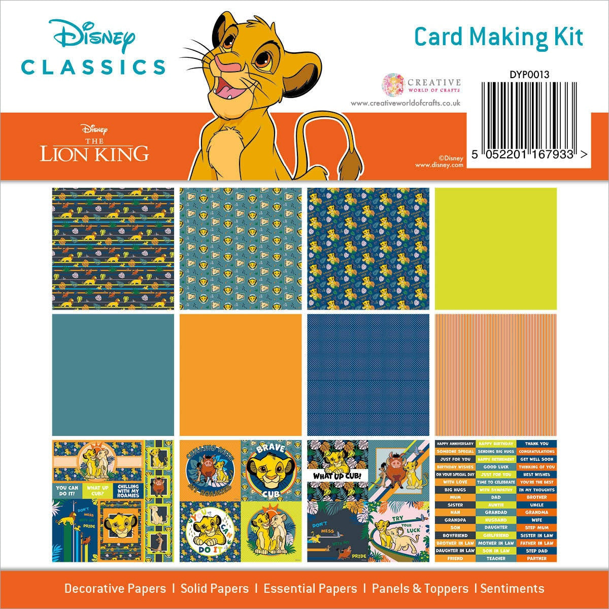 Creative Expressions Lion King Creative World Of Crafts Disney Card Making Kit