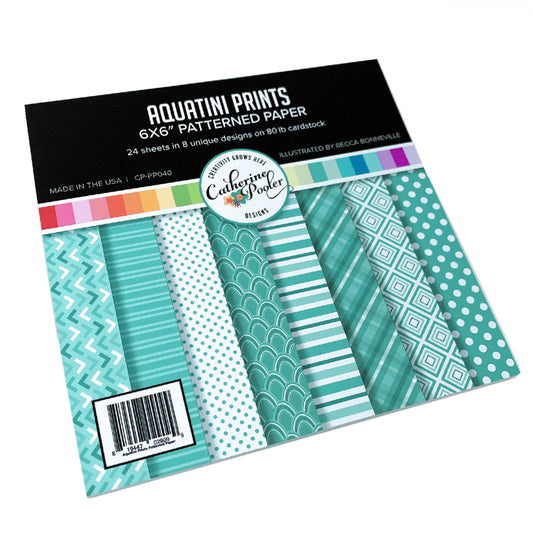 Aquatini Prints Pattern Paper Pad 6x6 by Catherine Pooler