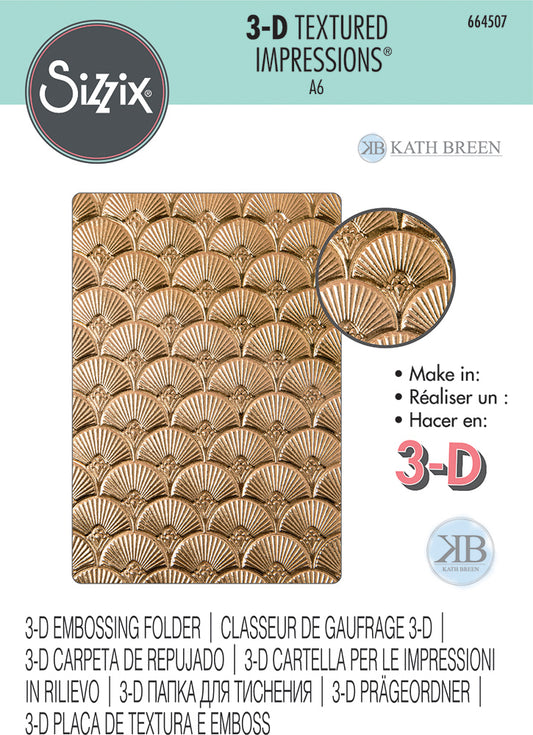 Sizzix 3D Embossing Folder Art Deco Textured Impressions A6