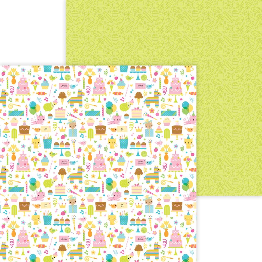 Birthday Girl 12x12 Double Sided Scrapbook Paper by Doodlebug Designs
