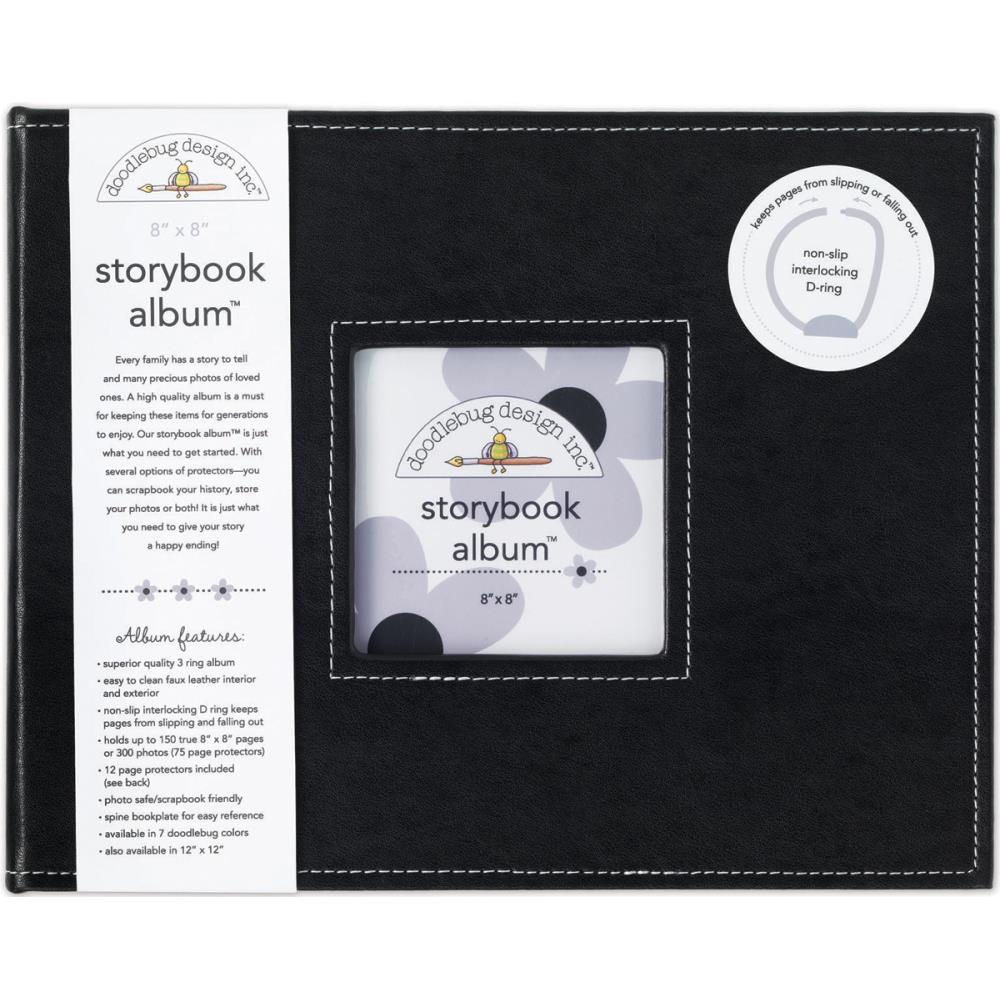 Doodlebug 8 x 8 in. Storybook Album Beetle Black