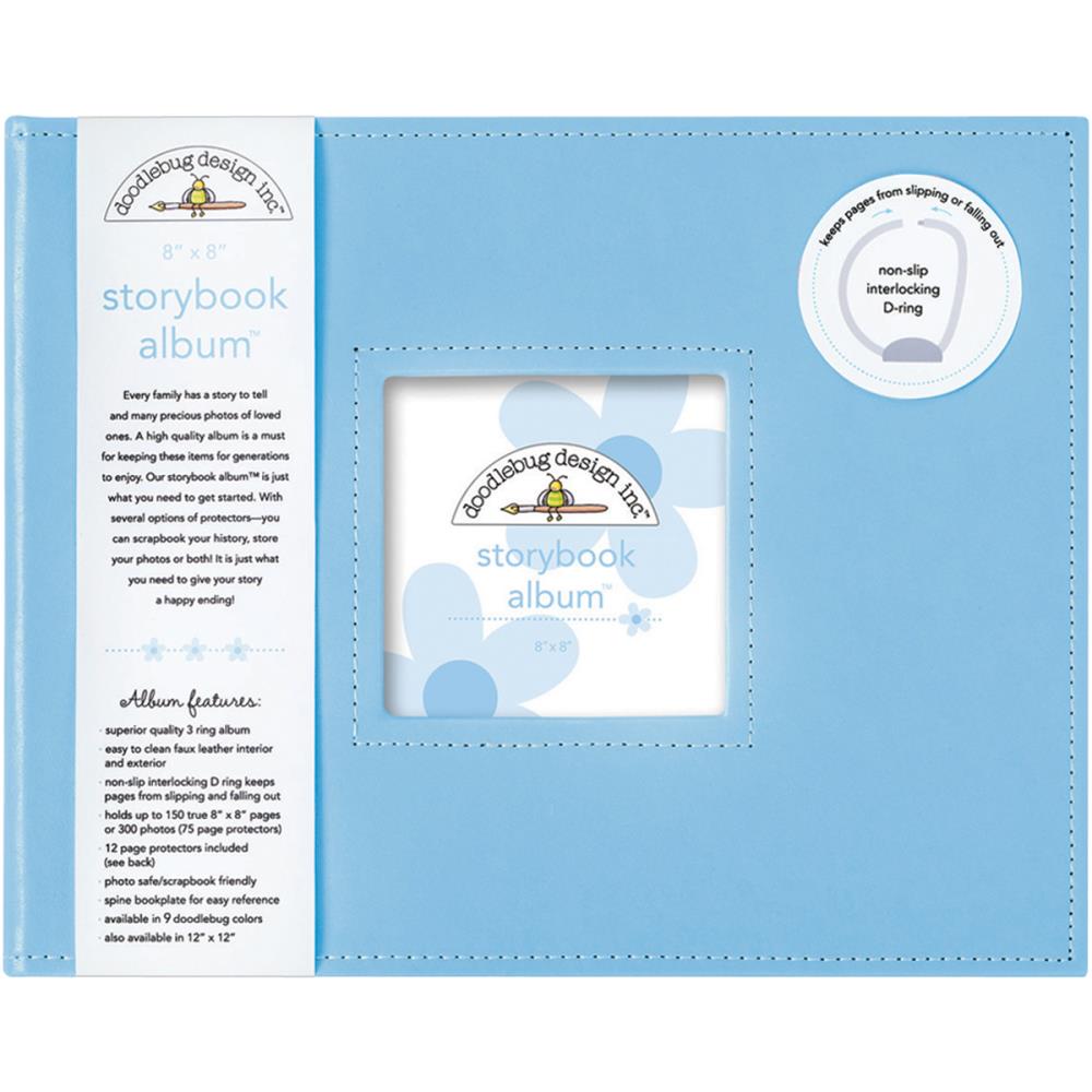 Doodlebug Storybook D-Ring Binder Scrapbook Album 8"x 8" (Choose your Color)